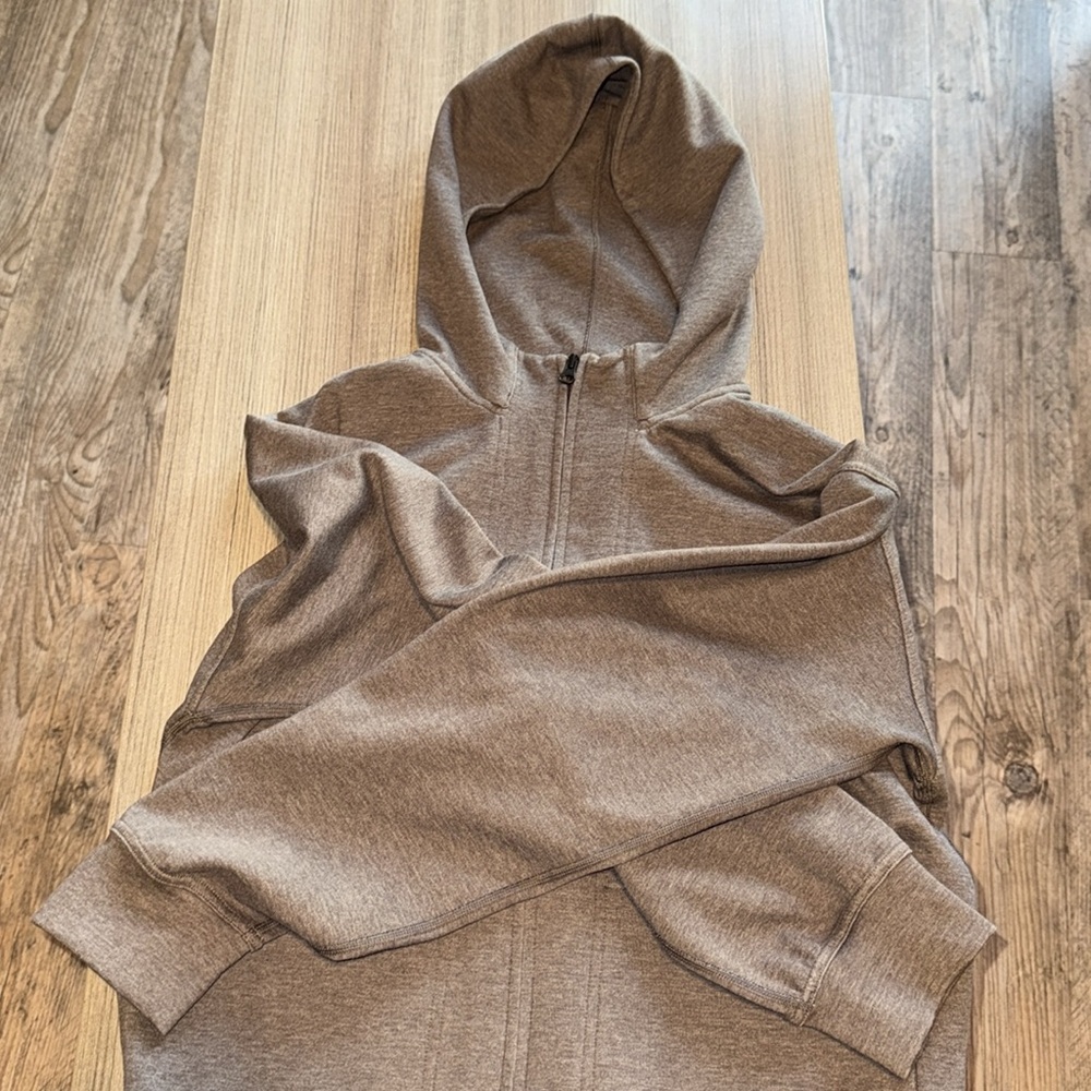 NWT Mens Nike Yoga Full Zip Hoodie Light Brown "Ironstone" | Size: Large - Picture 2 of 3